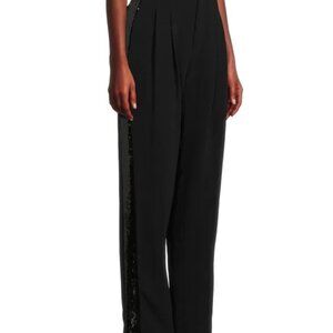 NEW NWT Cinq a Sept Sequin Ruthy Pleated Tuxedo Wide Leg Trouser Pant Sz 2 $425‎